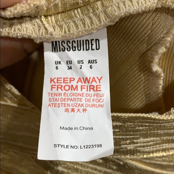‼️SOLD‼️Missguided Metallic Gold Bandage Swimsuit - Picture 10 of 11